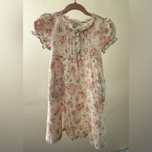 April Cornell Floral Dress with Lace Trim
